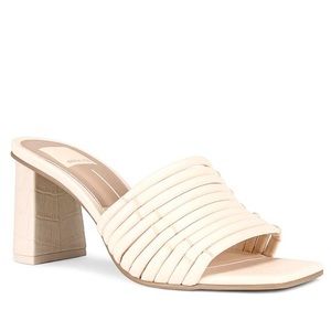 Dolce Vita Sandals Women’s Size 9 Square Open Toe Block Heel Priana Cream NWOB